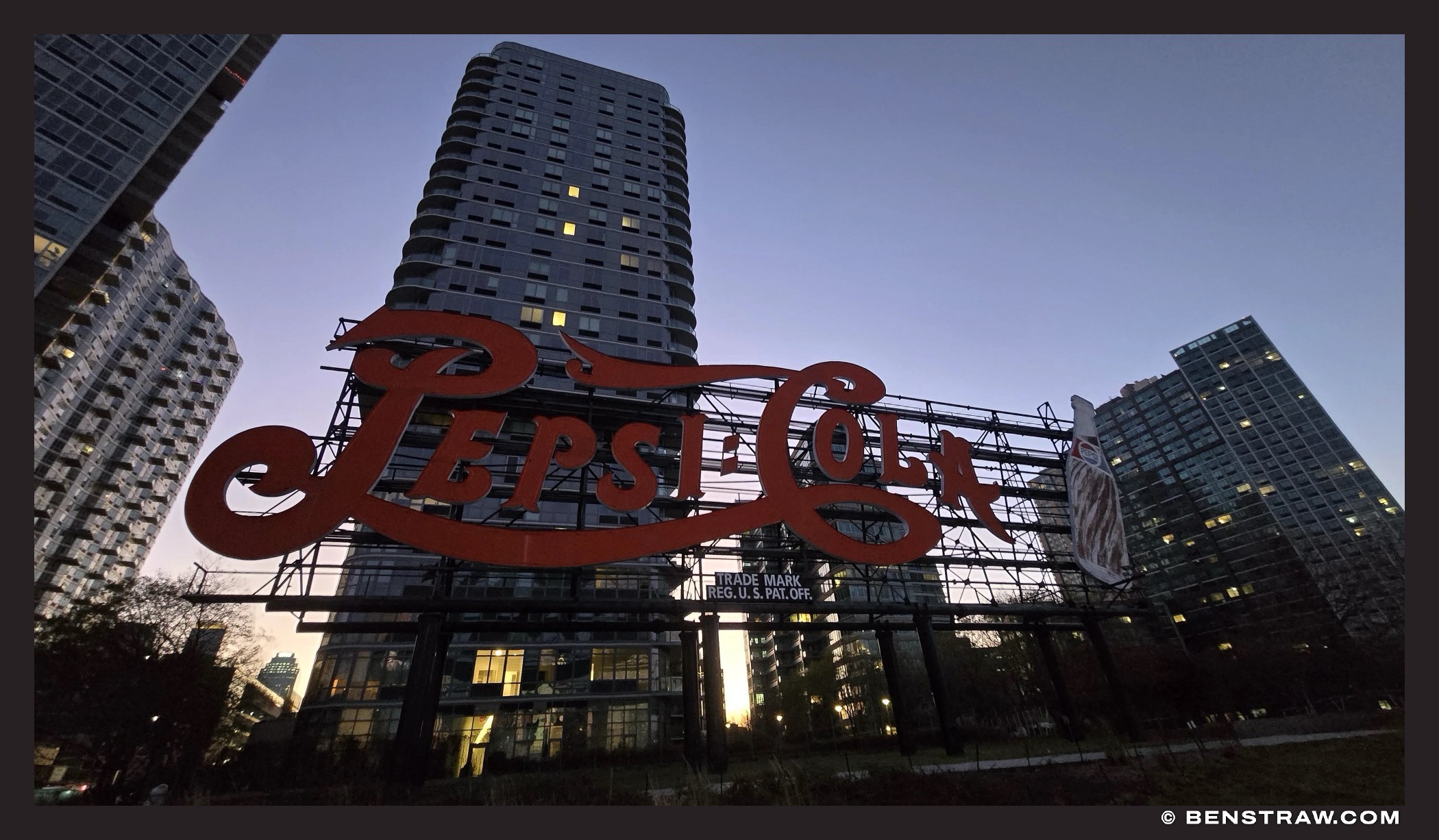 Photo of landscape and Pepsi Cola Sign in Long Island City, New York City, New York