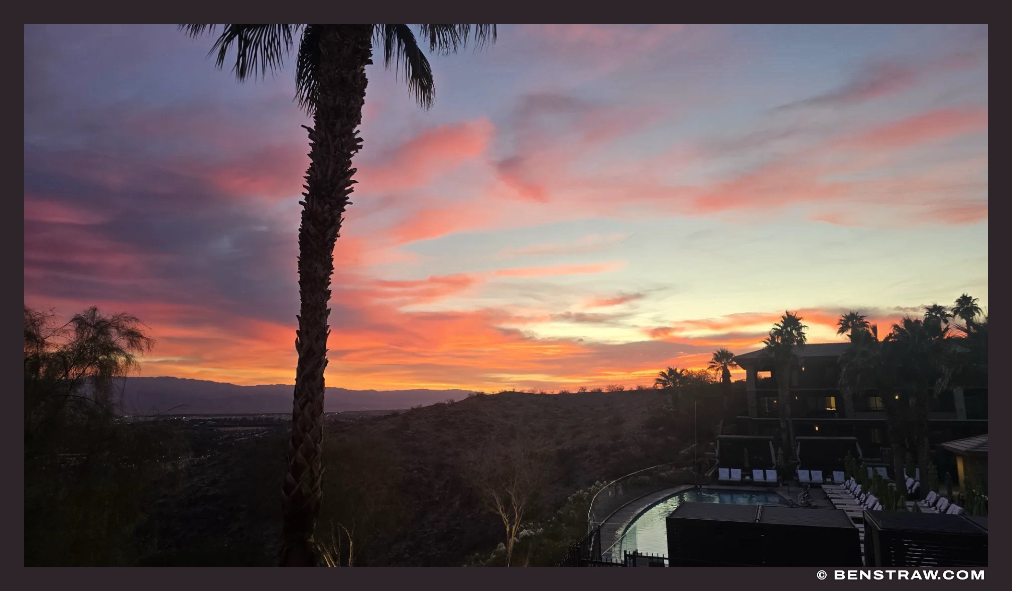 Photo of sunrise and landscape in Rancho Mirage, Mojave Desert, California