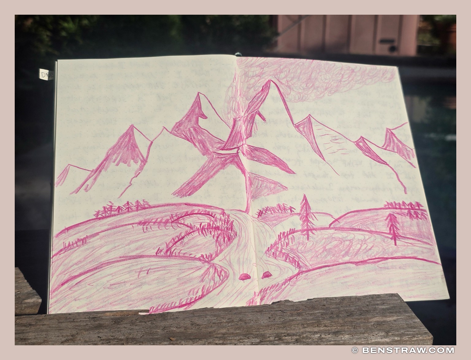 Pink Mountains on Paper